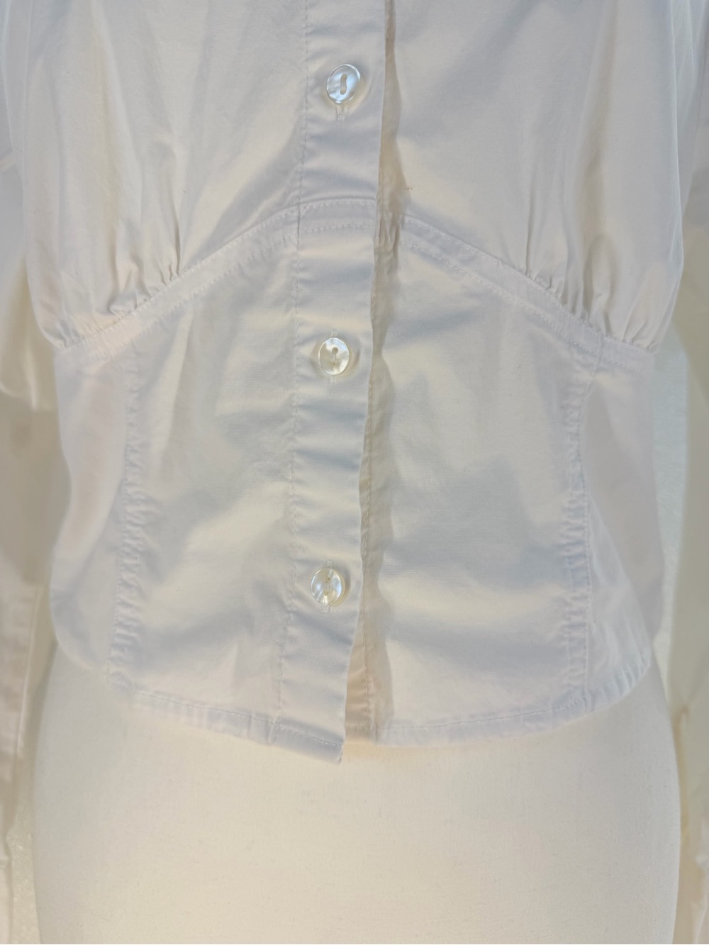 Abercrombie & Fitch White Corset Button Shirt Top Women's Medium - Picture 6 of 17